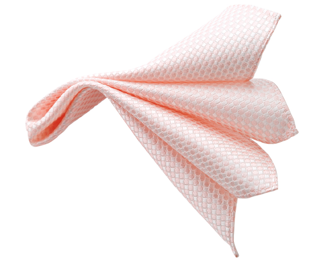 CF-984 Domestic Silk Pocket Square Moss Stitch Pattern Pink[Formal Accessories] Yamamoto(EXCY)