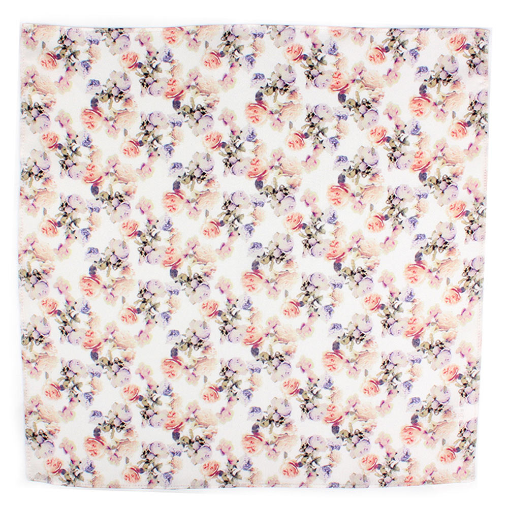 CF-ROSE-WH Silkprint Pocket Square Flows White[Formal Accessories] Yamamoto(EXCY)