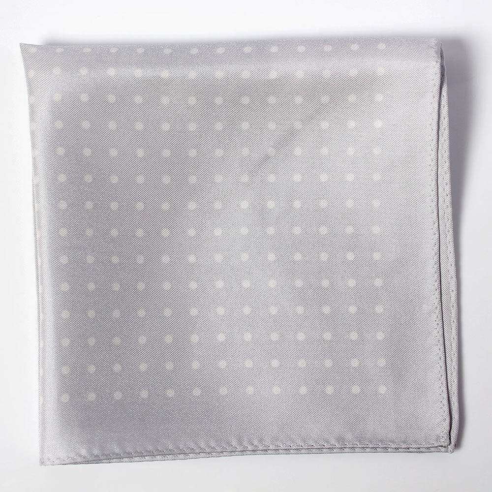 CFD-1LG Dot Print Silk Pocket Square Flight Gray[Formal Accessories] Yamamoto(EXCY)