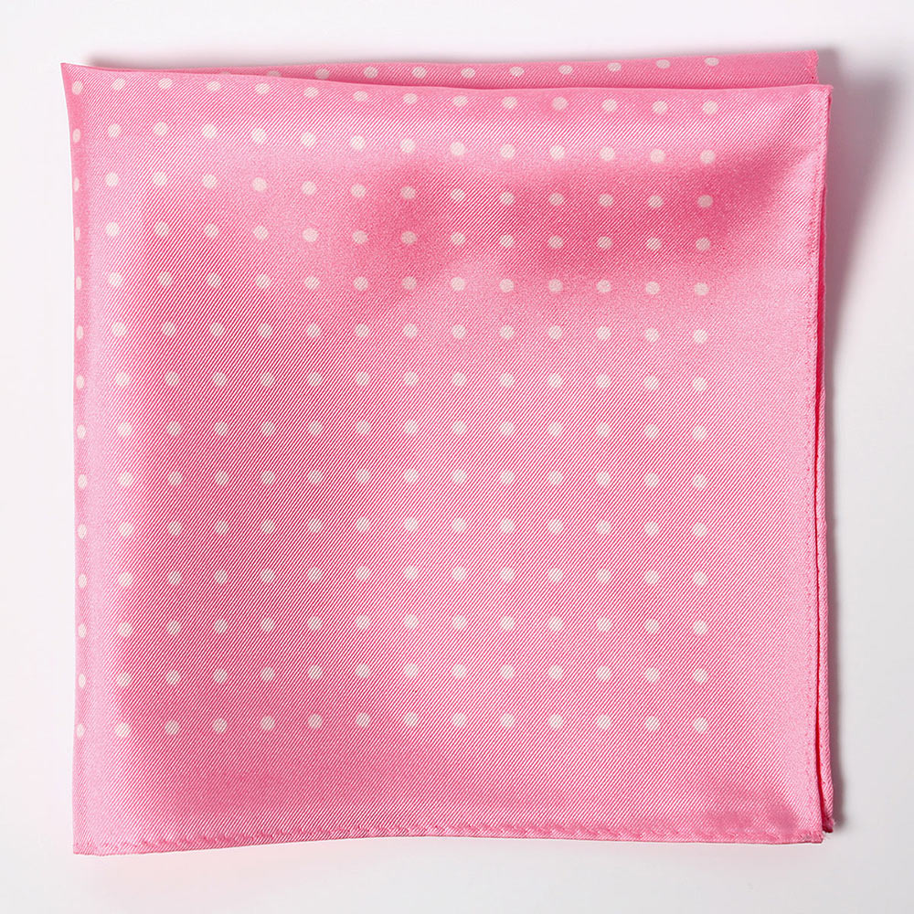 CFD-2PI Dot Print Silk Pocket Square Pink[Formal Accessories] Yamamoto(EXCY)