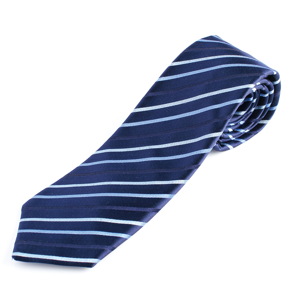 HVN-01 VANNERS Textile Used Handmade Tie Striped Pattern Navy Blue[Formal Accessories] Yamamoto(EXCY)