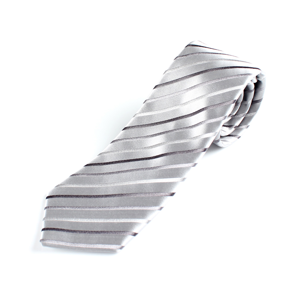 HVN-03 VANNERS Textile Used Handmade Tie Striped Pattern Light Gray[Formal Accessories] Yamamoto(EXCY)