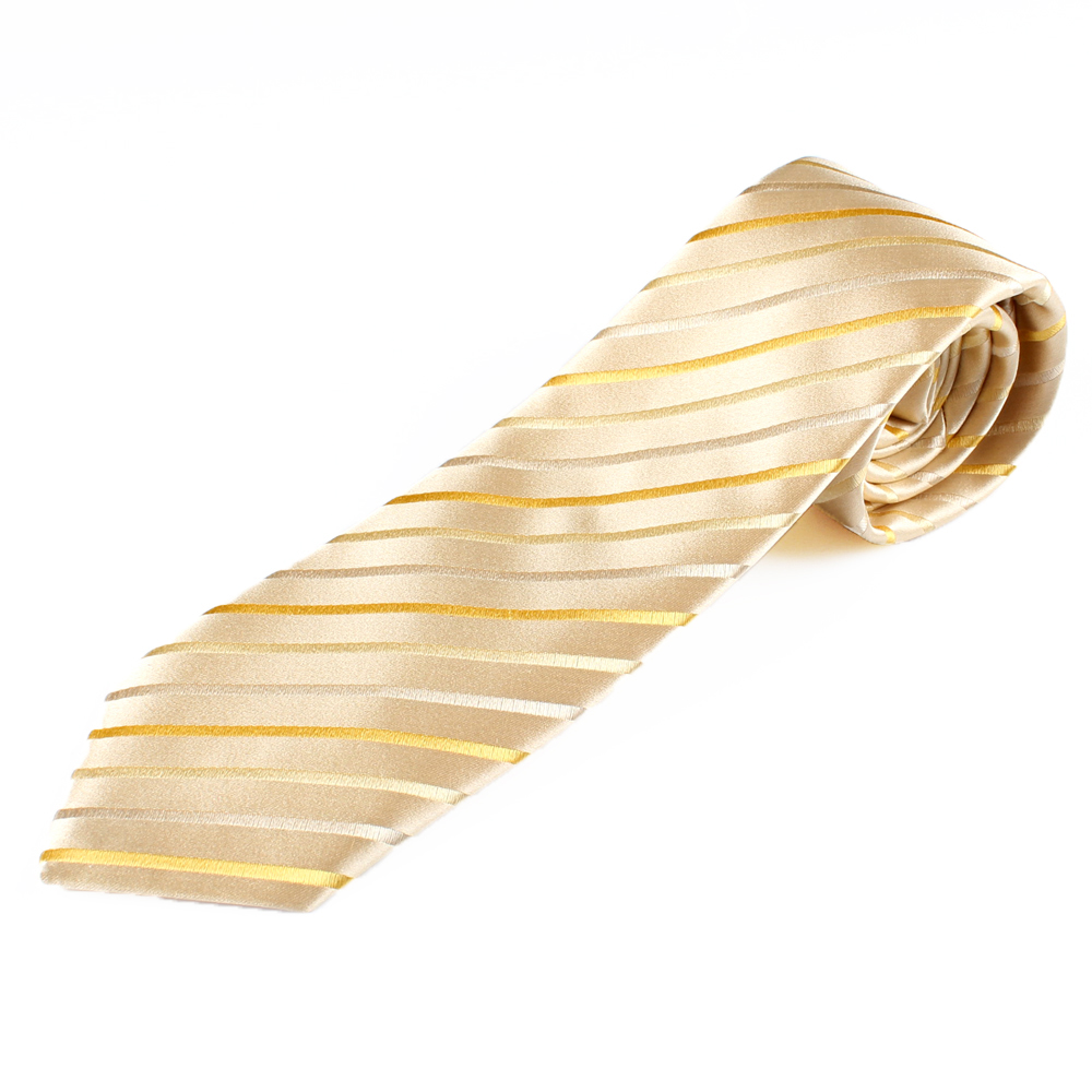 HVN-07 VANNERS Textile Used Handmade Tie Striped Pattern Gold[Formal Accessories] Yamamoto(EXCY)
