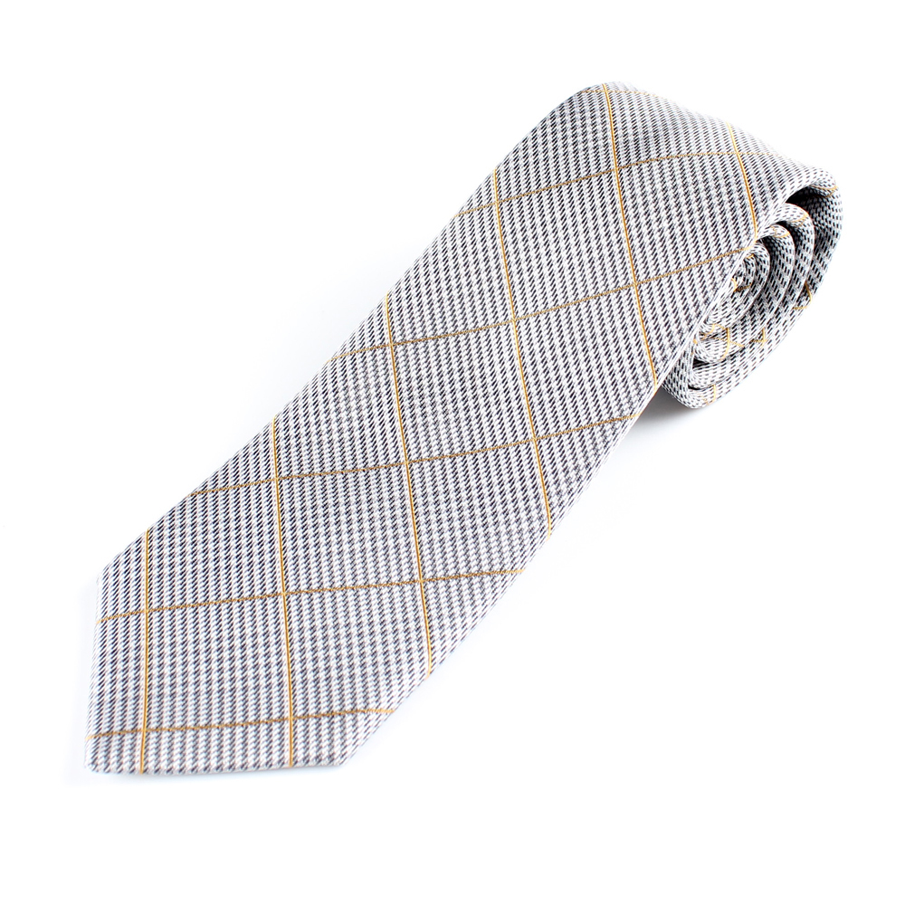 HVN-19 Handmade Tie With VANNERS Textile Glen Plaid Light Gray[Formal Accessories] Yamamoto(EXCY)