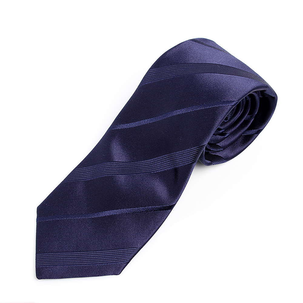 HVN-20 VANNERS Textile Used Handmade Tie Striped Pattern Navy Blue[Formal Accessories] Yamamoto(EXCY)