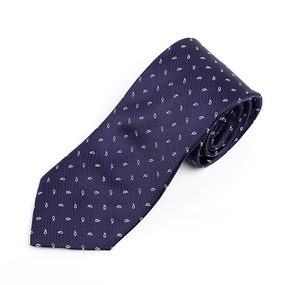 HVN-23 VANNERS Textile Used Handmade Tie Paisley Dot Pattern Navy Blue[Formal Accessories] Yamamoto(EXCY)
