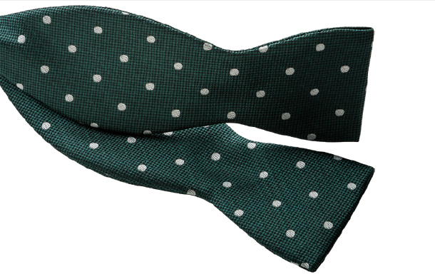 MT-601 Domestic Silk Hand-knot Bow Tie Polka Dot Pattern Green[Formal Accessories] Yamamoto(EXCY)