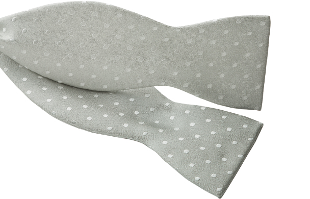 MT-940 Domestic Silk Hand-knot Bow Tie Polka Dot Pattern Light Gray[Formal Accessories] Yamamoto(EXCY)