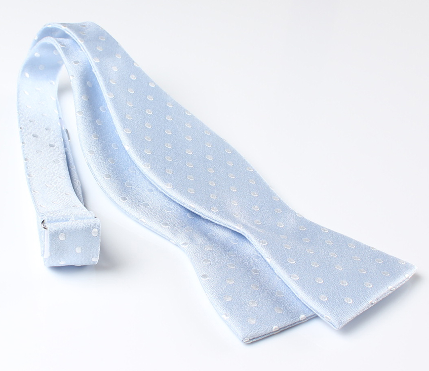 MT-973 Japanese Silk Hand-knot Bow Tie Polka Dot Pattern Saxe Blue[Formal Accessories] Yamamoto(EXCY)