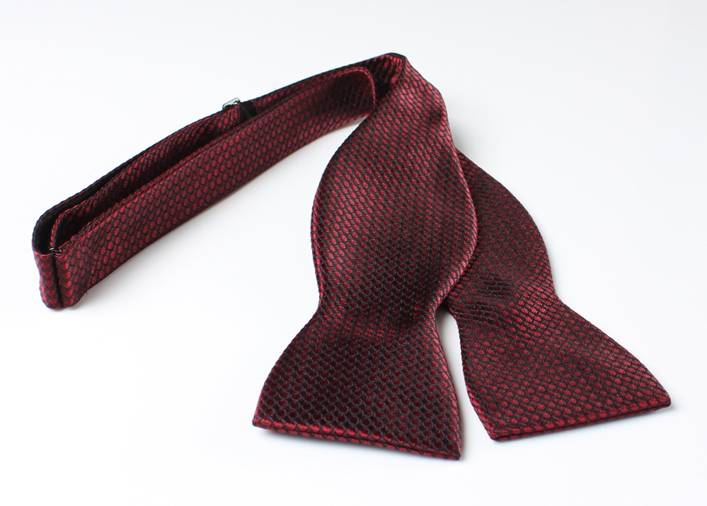 MT-987 Domestic Silk Hand-knot Bow Tie Moss Stitch Pattern Wine Red[Formal Accessories] Yamamoto(EXCY)