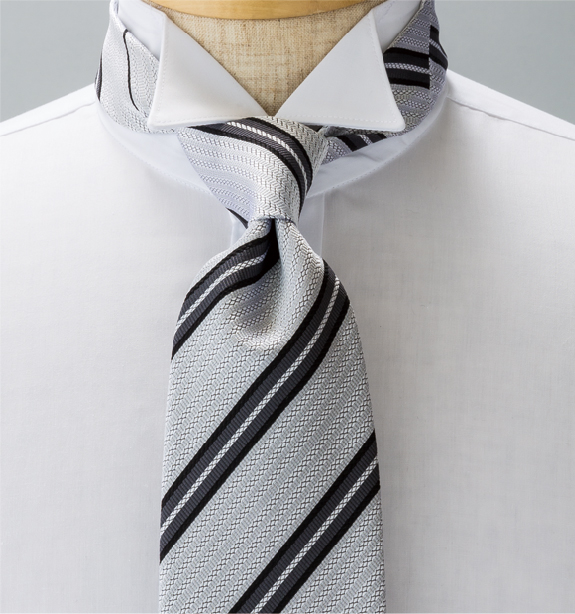NE-27 Formal Tie Made In Japan Silver Wide Stripe[Formal Accessories] Yamamoto(EXCY)