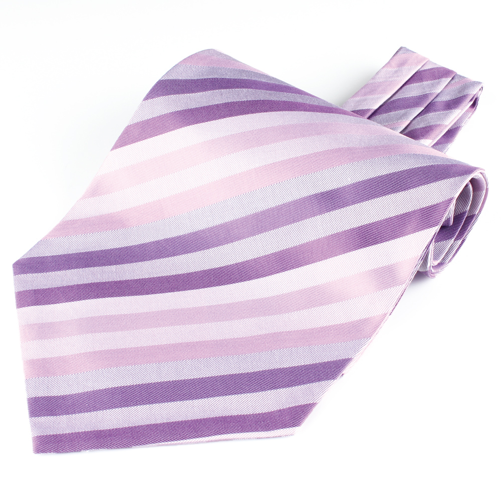 RAS-07 Ascot Tie Made Of Ring Heart Textile , Purple Multi-stripe[Formal Accessories] Yamamoto(EXCY)