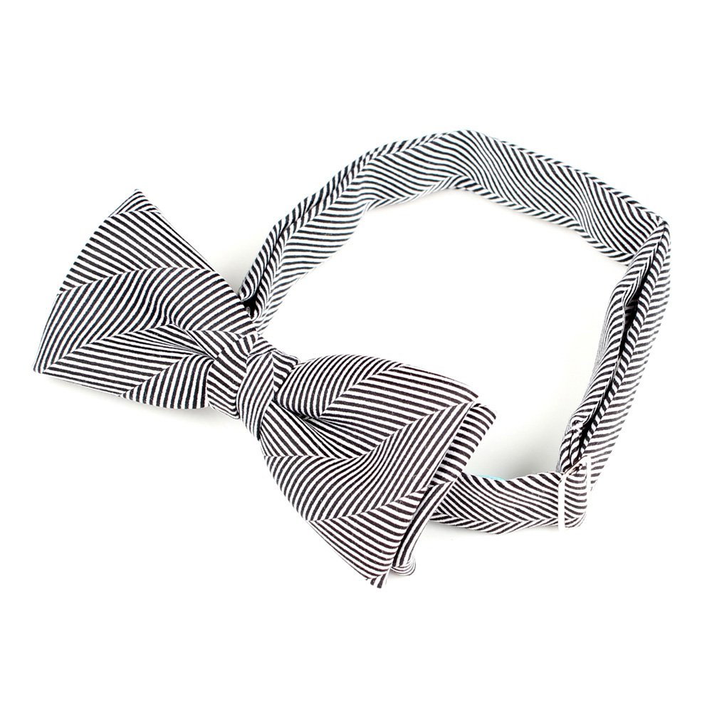 RBF-06 Ringhart Fabric Made In UK Herringbone Pattern Black Bow Tie[Formal Accessories] Yamamoto(EXCY)