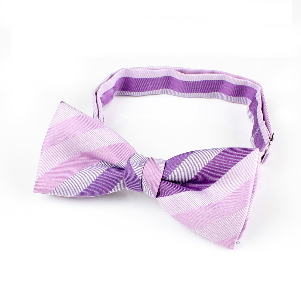 RBF-07 Made In The UK Ringhart Textile Striped Purple Bow Tie[Formal Accessories] Yamamoto(EXCY)