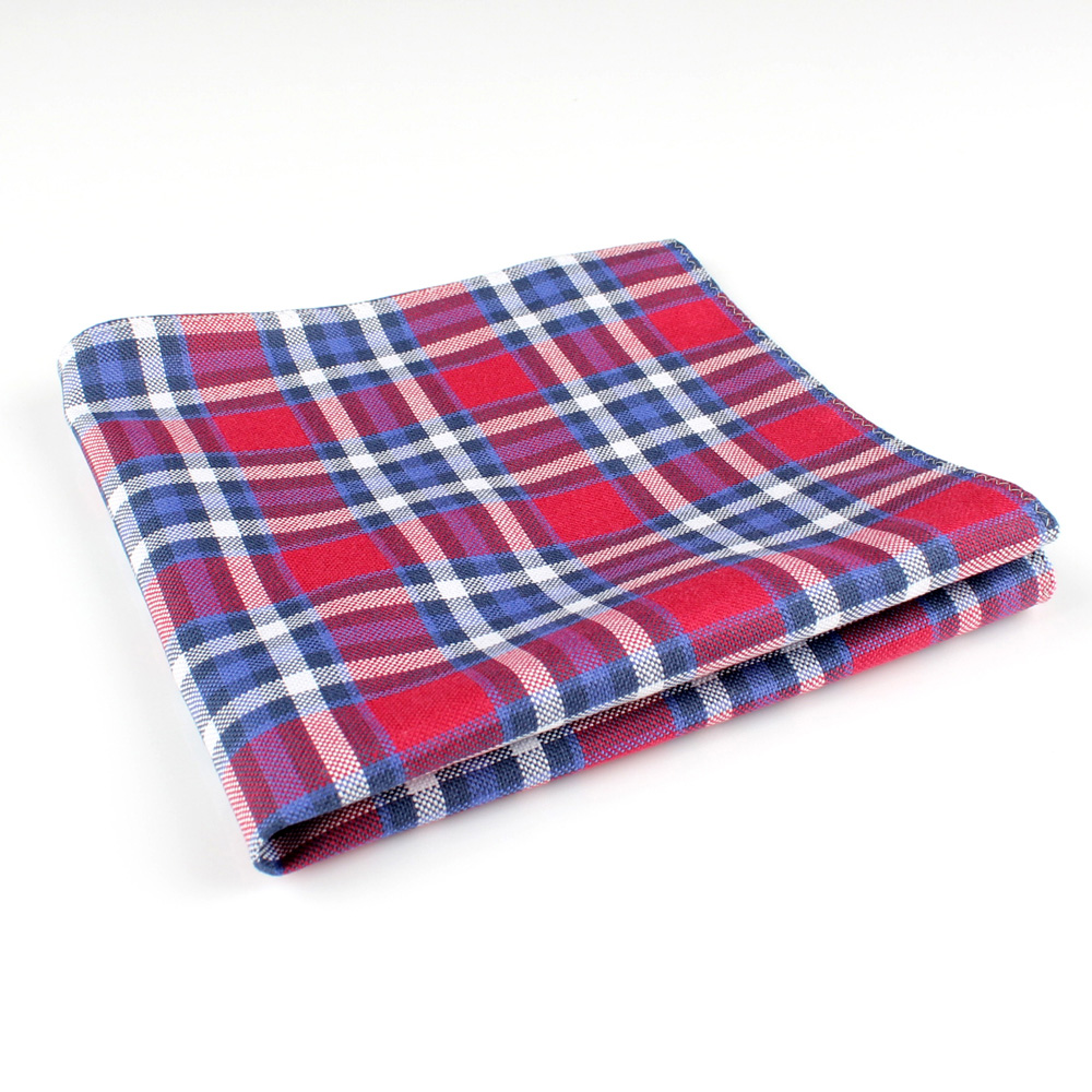 RCF-01 Made In The UK Ringhart Textile Used Plaid Red / Navy Blue Pocket Square[Formal Accessories] Yamamoto(EXCY)