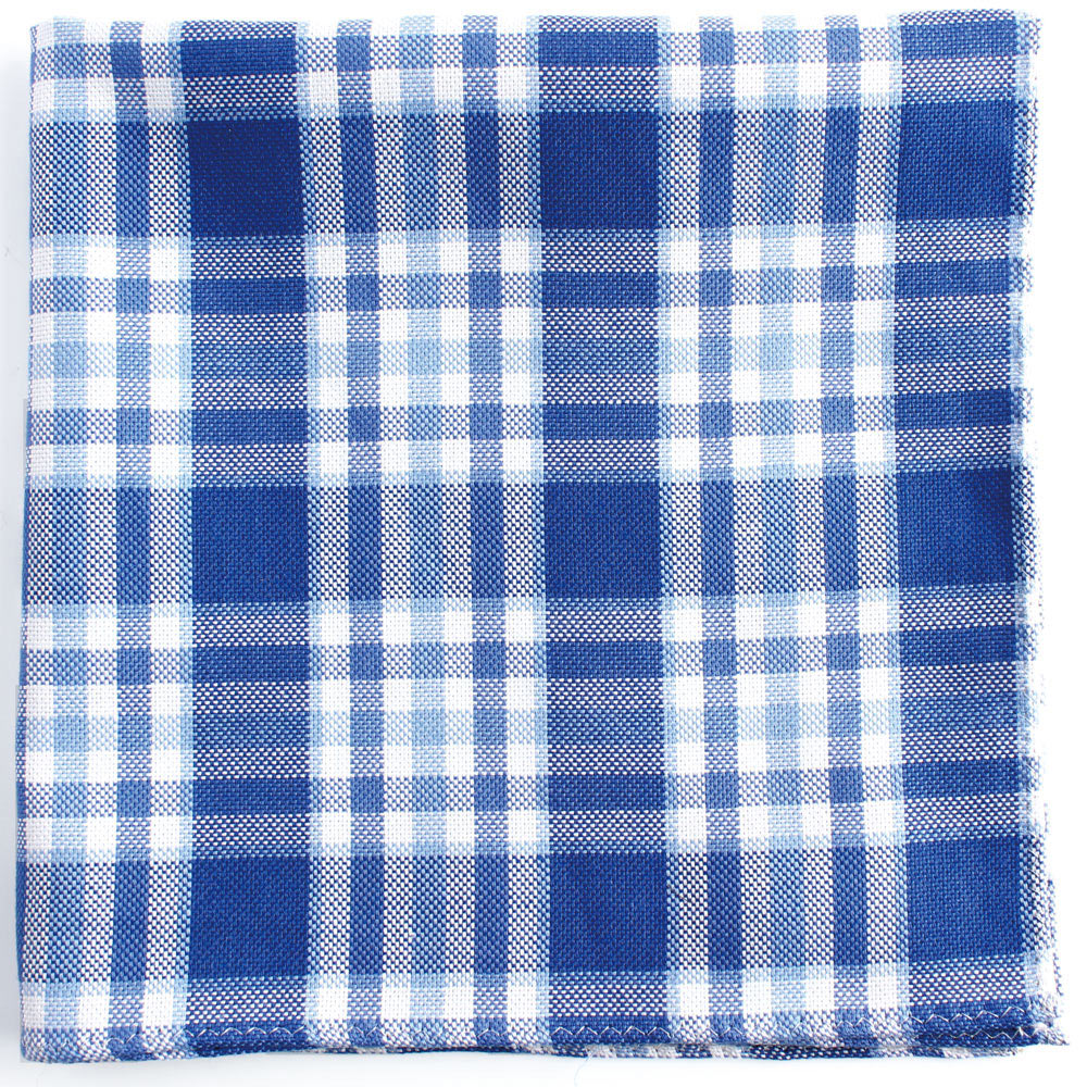 RCF-02 Made In England Ringhart Textile Used Plaid Blue Pocket Square[Formal Accessories] Yamamoto(EXCY)