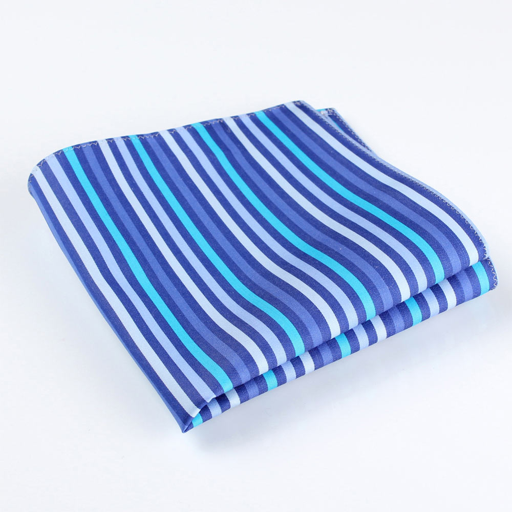 RCF-7011-80 Made In The UK Ringhart Textile Used Multi-striped Blue Pocket Square[Formal Accessories] Yamamoto(EXCY)