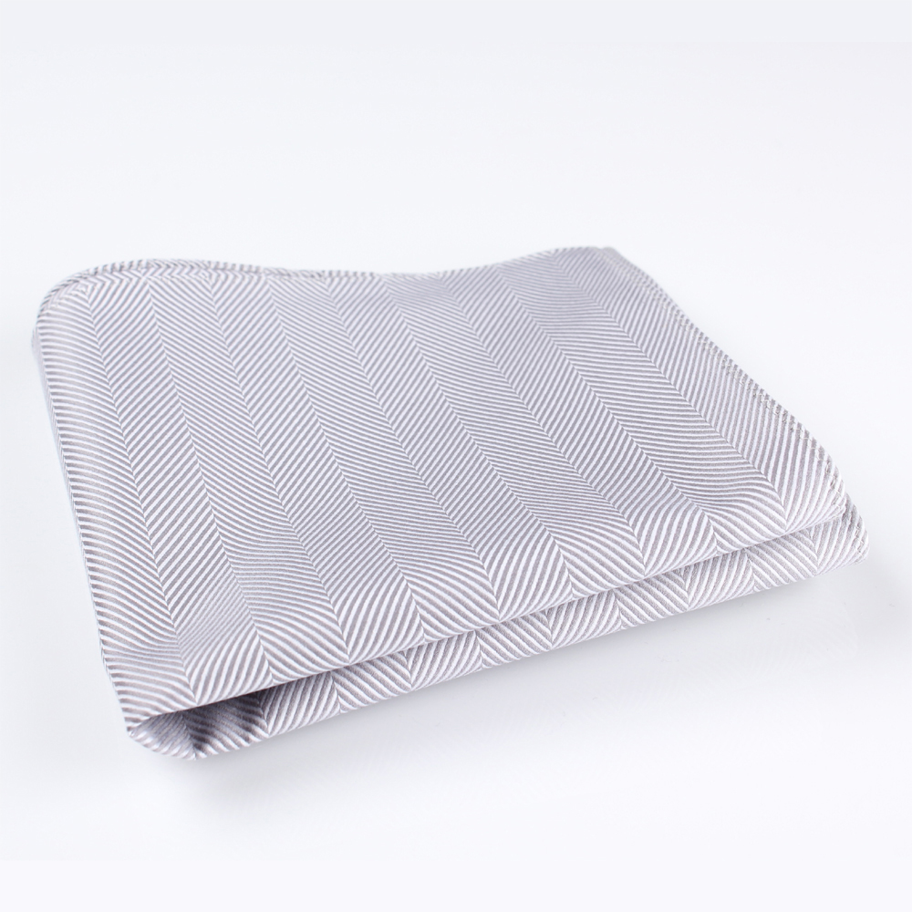 RCF-8007-24 Made In England Ringhart Textile Herringbone Pattern Gray Pocket Square[Formal Accessories] Yamamoto(EXCY)