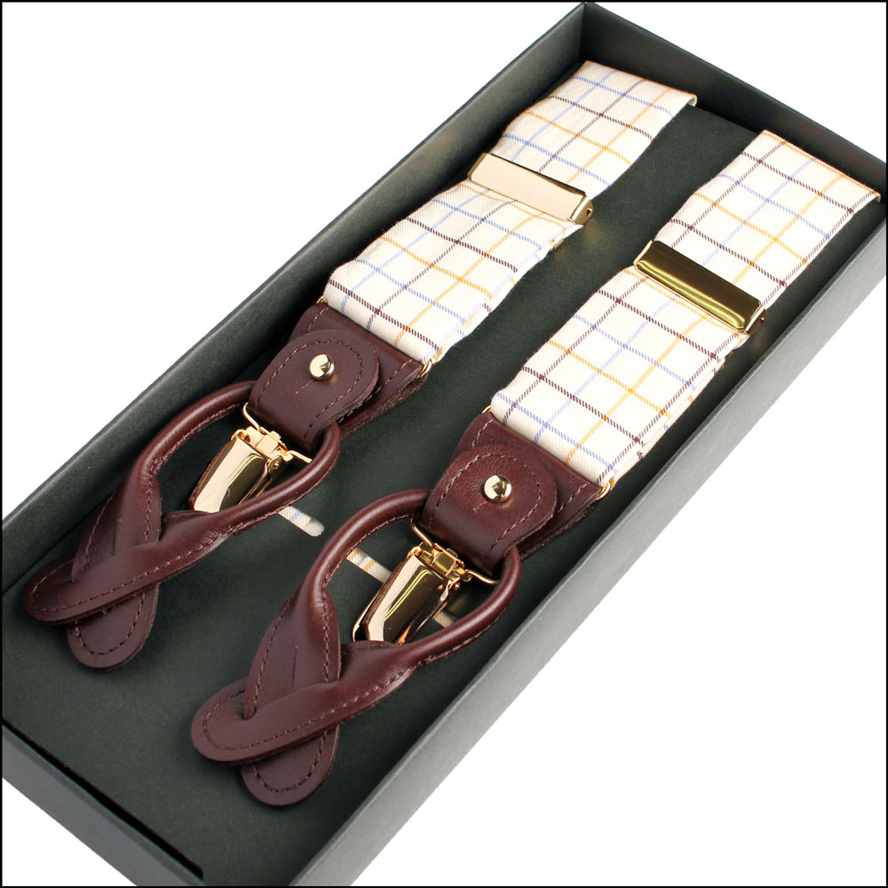 RSR-10 Ringhart Textile Used Suspenders Tatter Sole Pattern Brown 35MM[Formal Accessories] Yamamoto(EXCY)