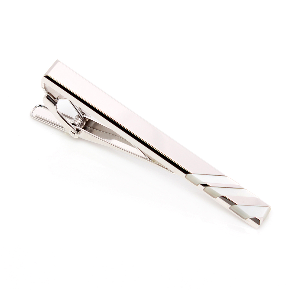 TB-3 Japanese Made Tie Bar, Regimental, White , Mother Of Pearl Shell[Formal Accessories] Yamamoto(EXCY)