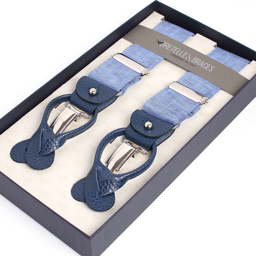 VART-011 BRETELLE &amp; BRACES Linen Navy Blue[Formal Accessories] Bretelle &amp; Braces