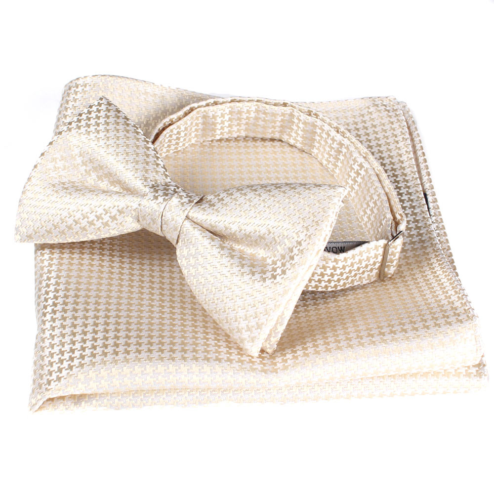 VBF-11 VANNERS Textile Bow Tie Houndstooth Pattern Champagne Gold[Formal Accessories] Yamamoto(EXCY)