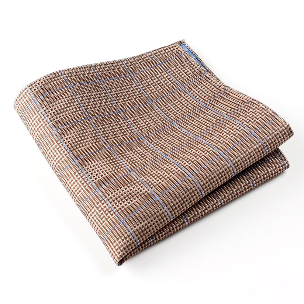 VCF-18 VANNERS Textile Used Pocket Square Glen Plaid Brown[Formal Accessories] Yamamoto(EXCY)