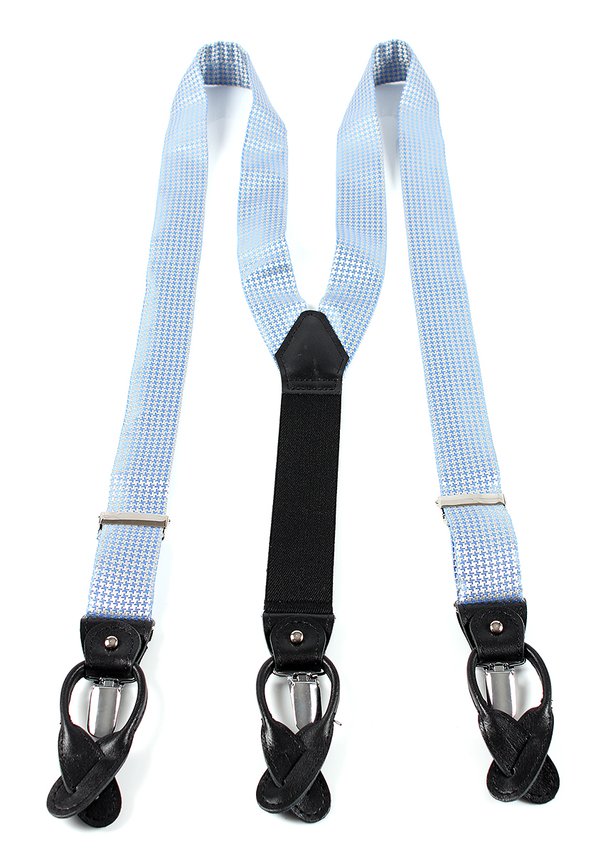 VSR-12 VANNERS Textile Suspenders Houndstooth Pattern Saxe Blue[Formal Accessories] Yamamoto(EXCY)