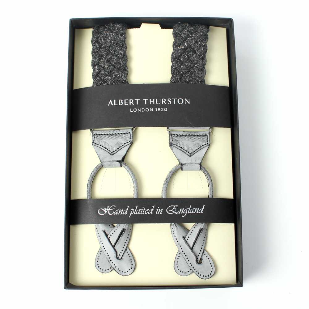 AT-6ST-BK Albert Thurston Suspenders Black Linen Braid[Formal Accessories] ALBERT THURSTON