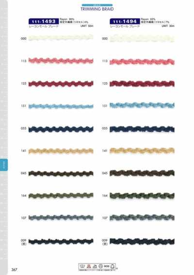 111-1494 Rayon Chenille Braid Approx. 5 Mm