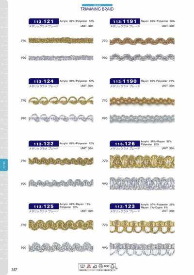 113-1191 Metallic Braid, Approx. 8 Mm