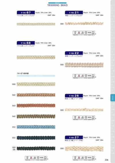 114-68 Acrylic Linen Knitted Braid Approx. 7mm