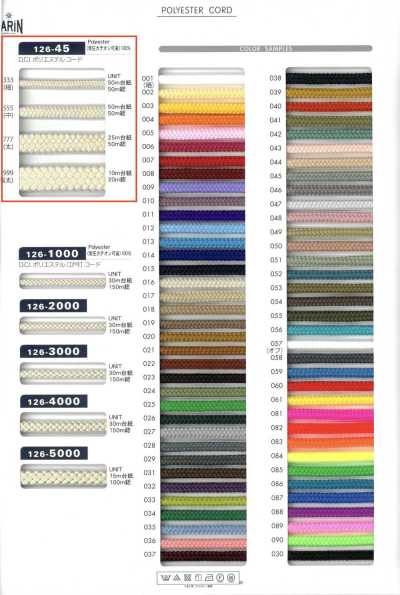 126-45 D.C.I Polyester Cord (Round Cord)