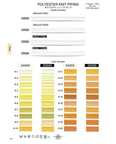 25000 Polyester Knit Piping (Approx. 10 Mm)