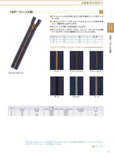 3YNRC YZiP® Zipper (For Jeans) Size 3 Nickel Silver Closed