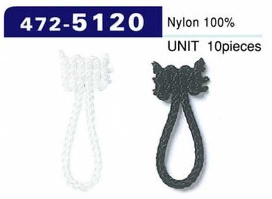 472-5120 Button Loop, Braided Cord Type, Overall Length 30 Mm (10 Pcs.)