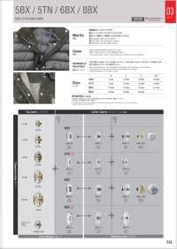 5BX B/C/D Under Parts 5BX (Socket/stud/post SET)[Press Fastener/ Eyelet Washer] Morito Sub Photo