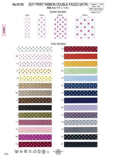 6125 Double-Sided Polka Dot Satin Ribbon