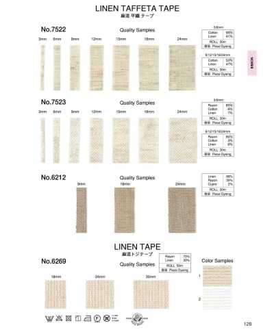 7523 Linen-blend Plain Weave Tape