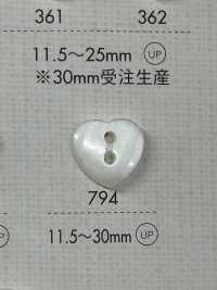 794 DAIYA BUTTONS Two Shell Polyester Button (Heart-shaped) DAIYA BUTTON Sub Photo