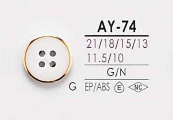AY74 For Dyeing, Shell-like Cap And Close Post 4-hole Button