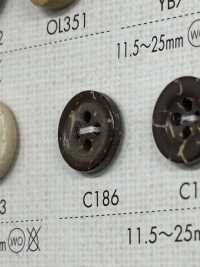 C186 Natural Wood 4-hole Button DAIYA BUTTON Sub Photo