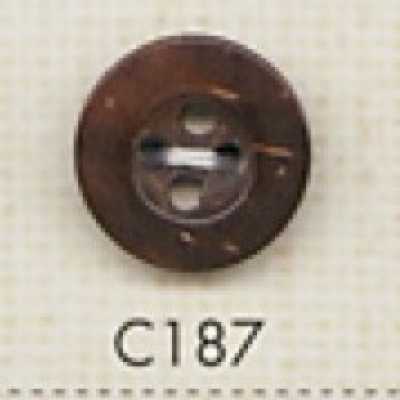 C187 Natural Material Wood Four-hole Button
