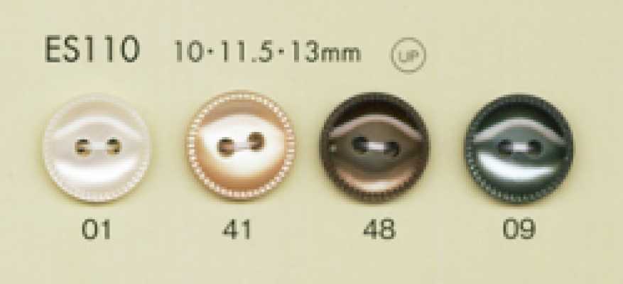 ES110 DAIYA BUTTONS 2-Hole Decorative Rim Shell-Look Polyester Button