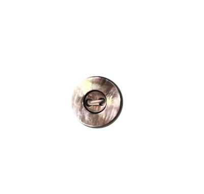 2-Hole Rimmed Black Mother Of Pearl Shell Button