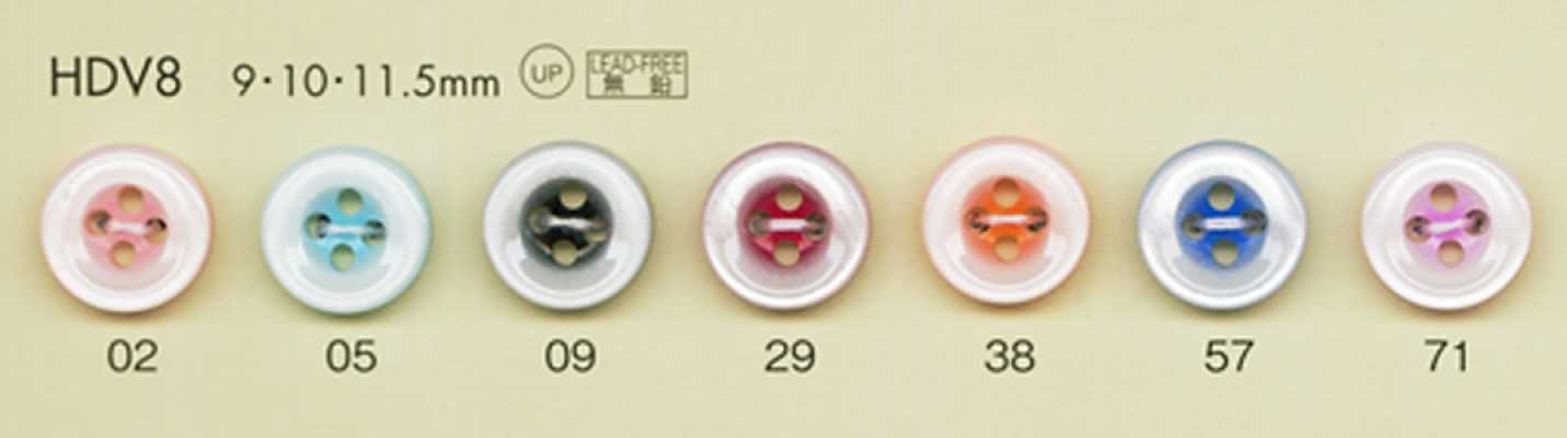 HDV8 DAIYA BUTTONS Impact-Resistant HYPER DURABLE Series Shell-Like Polyester Buttons