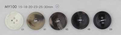 MY100 Polyester Resin Buffalo Horn-style 4-hole Button