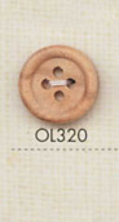 OL320 Natural Material Wood 4-Hole Button