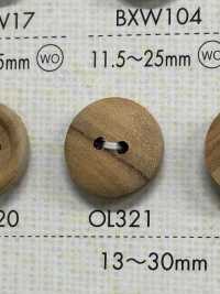 OL321 Natural Material Wood 2 Hole Button DAIYA BUTTON Sub Photo