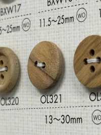 OL321 Natural Material Wood 2 Hole Button DAIYA BUTTON Sub Photo